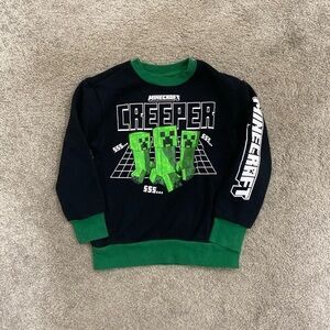 Boys Minecraft Fleece Creeper Sweater Size XS (4/5)